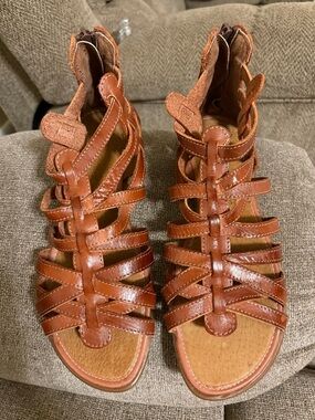 Women’s Brown Leather Strappy Gladiator Sandals